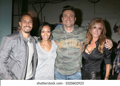 LOS ANGELES - FEB 2:  Bryton James, Mishael Morgan, Daniel Goddard, Tracey Bregmanr At The Tracey Bregman 35th Anniversary On YnR At CBS TV City On February 2, 2018 In Los Angeles, CA