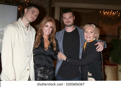 LOS ANGELES - FEB 2:  Landon Recht, Tracey Bregman, Austin Recht, Suzanne Lloyd At The Tracey Bregman 35th Anniversary On YnR At CBS TV City On February 2, 2018 In Los Angeles, CA