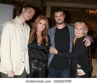 LOS ANGELES - FEB 2:  Landon Recht, Tracey Bregman, Austin Recht, Suzanne Lloyd At The Tracey Bregman 35th Anniversary On YnR At CBS TV City On February 2, 2018 In Los Angeles, CA