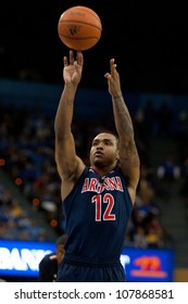 LOS ANGELES - FEB 26: Arizona Wildcats Guard Lamont Jones #12 During The NCAA Basketball Game Between The Arizona Wildcats And The UCLA Bruins On Feb 26, 2011 At Pauley Pavilion.