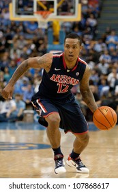 LOS ANGELES - FEB 26: Arizona Wildcats Guard Lamont Jones #12 During The NCAA Basketball Game Between The Arizona Wildcats And The UCLA Bruins On Feb 26, 2011 At Pauley Pavilion.