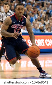 LOS ANGELES - FEB 26: Arizona Wildcats Guard Lamont Jones #12 During The NCAA Basketball Game Between The Arizona Wildcats And The UCLA Bruins On Feb 26, 2011 At Pauley Pavilion.