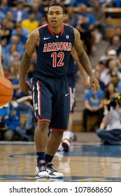 LOS ANGELES - FEB 26: Arizona Wildcats Guard Lamont Jones #12 During The NCAA Basketball Game Between The Arizona Wildcats And The UCLA Bruins On Feb 26, 2011 At Pauley Pavilion.