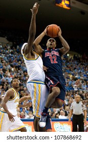 LOS ANGELES - FEB 26: Arizona Wildcats Guard Lamont Jones #12 During The NCAA Basketball Game Between The Arizona Wildcats And The UCLA Bruins On Feb 26, 2011 At Pauley Pavilion.