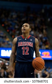 LOS ANGELES - FEB 26: Arizona Wildcats Guard Lamont Jones #12 During The NCAA Basketball Game Between The Arizona Wildcats And The UCLA Bruins On Feb 26, 2011 At Pauley Pavilion.