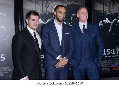 LOS ANGELES - FEB 5:  Alec Skarlatos, Anthony Sadler, Spencer Stone At The 