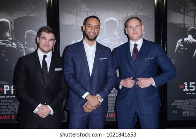 LOS ANGELES - FEB 5:  Alec Skarlatos, Anthony Sadler, Spencer Stone At The 