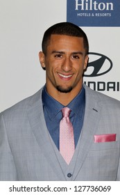 LOS ANGELES - FEB 9:  Colin Kaepernick arrives at the Clive Davis 2013 Pre-GRAMMY Gala at the Beverly Hilton Hotel on February 9, 2013 in Beverly Hills, CA