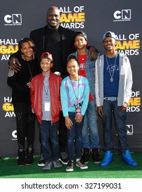 LOS ANGELES - FEB 9 - Taahirah O'Neal, Shaquille O'Neal, Shareef O'Neal,Shaqir O'Neal arrives at the 13th Annual Cartoon Network Hall Of Game Awards on February 9, 2013 in Los Angeles, CA             