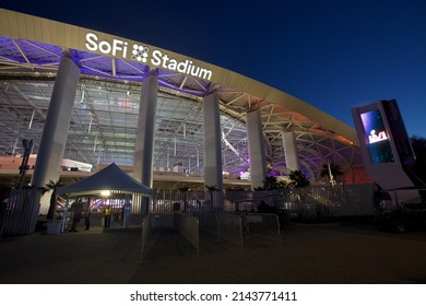 Los Angeles - February 12, 2022: 
SoFi Stadium Night Exterior