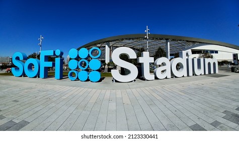 Los Angeles - February 13, 2022:
SoFi Stadium Sign Display Day Exterior