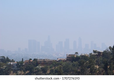 Los Angeles Hills And Skyline With Smog