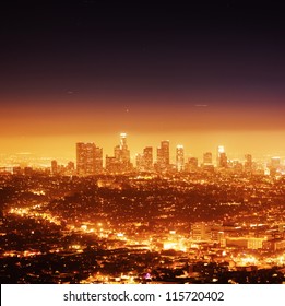Los Angeles illuminated at night