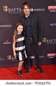 LOS ANGELES - JAN 06:  Brooklynn Prince And Sean Baker Arrives For The BAFTA Tea Los Angeles On January 06, 2018 In Beverly Hills, CA                