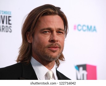 LOS ANGELES - JAN 12:  BRAD PITT Arriving To Critic's Choice Movie Awards 2012  On January 12, 2012 In Hollywood, CA