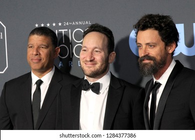 LOS ANGELES - JAN 13:  Peter Ramsey, Rodney Rothman, Bob Persichetti At The Critics Choice Awards  At The Barker Hanger On January 13, 2019 In Santa Monica, CA