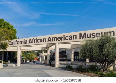 Los Angeles, Jan 15: Exterior view of the California African American Museum on JAN 15, 2020 at Los Angeles, California