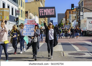 Los Angeles, JAN 21: Special Women March Event And Protesters On JAN 21, 2017 At Los Angeles, California