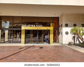 LOS ANGELES, JAN 24TH, 2017: Entrance To The Screen Actors Guild SAG/AFTRA Building At SAG/Aftra Plaza On Wilshire Boulevard, Los Angeles.