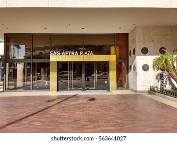 LOS ANGELES, JAN 24TH, 2017: Entrance To The Screen Actors Guild SAG/AFTRA Building At SAG/Aftra Plaza On Wilshire Boulevard, Los Angeles.