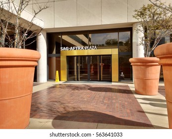 LOS ANGELES, JAN 24TH, 2017: Entrance To The Screen Actors Guild SAG/AFTRA Building At SAG/Aftra Plaza On Wilshire Boulevard, Los Angeles.