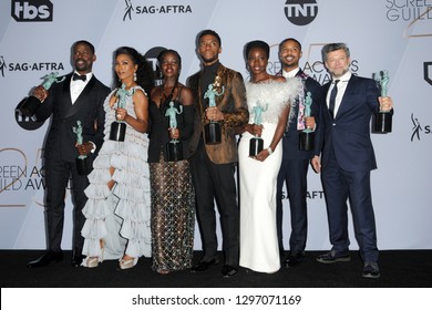 LOS ANGELES - JAN 27: Black Panther Cast at the 25th Annual Screen Actors Guild Awards at the Shrine Auditorium on January 27, 2019 in Los Angeles, CA