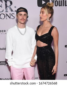 LOS ANGELES - JAN 27:  Justin Bieber and Hailey Bieber {Object} arrives for the Premiere Of YouTube Originals' "Justin Bieber: Seasons" on January 27, 2020 in Westwood, CA                
