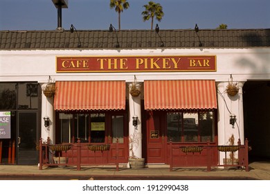 Los Angeles - January 1, 2021: 
The Pikey Bar Restaurant Day Exterior