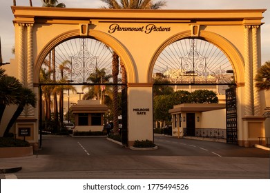 Los Angeles - January 22, 2013: Paramount Pictures Front Entrance Gate At Sunset