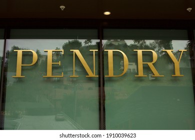 Los Angeles - January 27, 2021: The Pendry Hotel And Residences Sign On Sunset Boulevard, West Hollywood Day Exterior