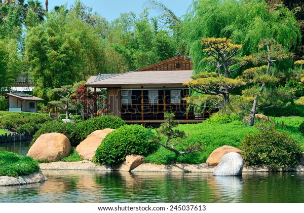 Los Angeles Japanese Garden Park View Stock Photo Edit Now 245037613