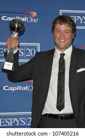 LOS ANGELES - JUL 11:  Matthew Stafford In The Press Room Of The 2012 ESPY Awards At Nokia Theater At LA Live On July 11, 2012 In Los Angeles, CA