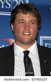 LOS ANGELES - JUL 11:  Matthew Stafford In The Press Room Of The 2012 ESPY Awards At Nokia Theater At LA Live On July 11, 2012 In Los Angeles, CA