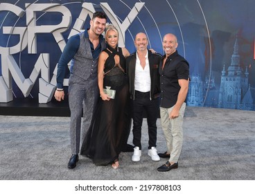 LOS ANGELES - JUL 13: Romain Bonnet, Mary Fitzgerald, Jason Oppenheim And Brett Oppenheim Arrives For  The Netflix Premiere Of ‘The Gray Man’ On July 13, 2022 In Hollywood, CA