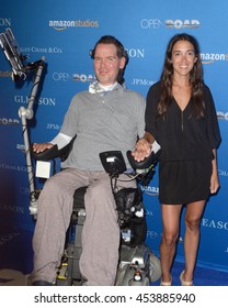 LOS ANGELES - JUL 14:  Steve Gleason, Michel Varisco At The Gleason LA Premiere Screening At The Regal 14 Theaters At LA Live On July 14, 2016 In Los Angeles, CA