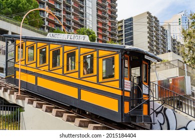 Los Angeles, JUL 24, 2021 - Morning View Of The Angels Flight Railway