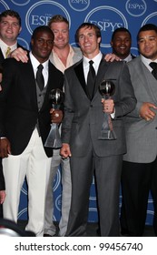 LOS ANGELES - JULY 14: Reggie Bush, Jeremy Shockey, Drew Brees, New Orleans Saints In The Press Room Of The 2010 ESPY Awards At Nokia Theater - LA Live On July 14, 2010 In Los Angeles, CA