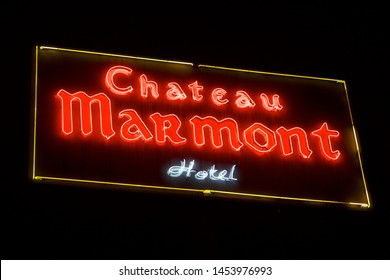 Los Angeles - July 16, 2019: Chateau Marmont Hotel Sign