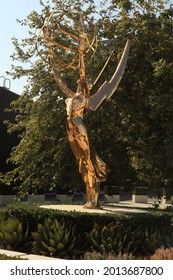 Los Angeles - July 16, 2021: 
Emmy Awards Statue At The Television Academy