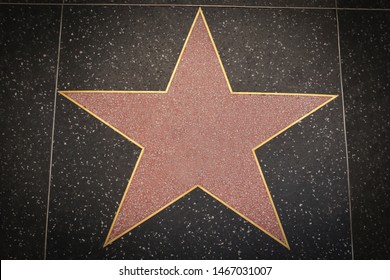 Los Angeles - July 24, 2019: Blank Star On Hollywood Walk Of Fame