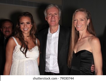 LOS ANGELES - JUN 09:  Jessica Alba, James Cameron & Suzy Amis Arrives To The Covenant House 2011 Gala  On June 09,2011 In Los Angeles, CA