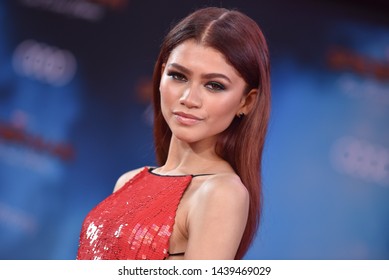 LOS ANGELES - JUN 26:  Zendaya Coleman arrives for the 'Spider-Man: Far From Home' World Premiere on June 26, 2019 in Hollywood, CA