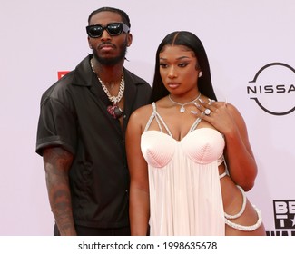 LOS ANGELES - JUN 27:  Megan Thee Stallion, Guest At The BET Awards 2021 Arrivals At The Microsoft Theater On June 27, 2021 In Los Angeles, CA