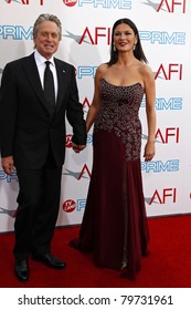 LOS ANGELES - JUNE 11: Catherine Zeta Jones; Husband Michael Douglas At The AFI Life Achievement Award: A Tribute To Michael Douglas At Sony Studios In Culver City, Los Angeles, CA On June 11, 2009.