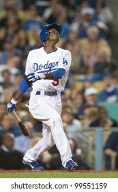 LOS ANGELES - JUNE 13: Los Angeles Dodgers SS Dee Gordon #9 During The Major League Baseball Game On June 13 2011 At Dodger Stadium In Los Angeles.