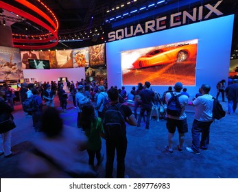 LOS ANGELES - June 17: People Watching Square Enix Video Game Presentation At E3 2015 Expo. Electronic Entertainment Expo, Commonly Known As E3, Is An Annual Trade Fair For The Video Game Industry