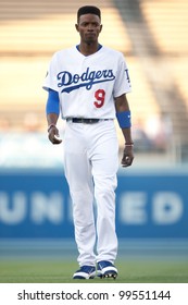 LOS ANGELES - JUNE 20: Los Angeles Dodgers SS Dee Gordon #9 Before The Major League Baseball Game On June 20 2011 At Dodger Stadium In Los Angeles.