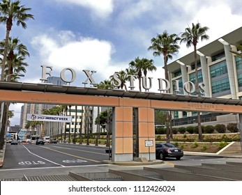 LOS ANGELES, JUNE 5, 2018: The Entrance To The 20th Century Fox Studios Lot On Pico Boulevard And Motor Avenue In Century City, California.