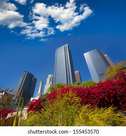 Los Angeles LA Downtown Skyscrapers At Hill Street California