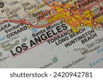 Los Angeles map with road network close up